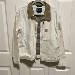 Carhartt Off-White Jacket with Tan Collar